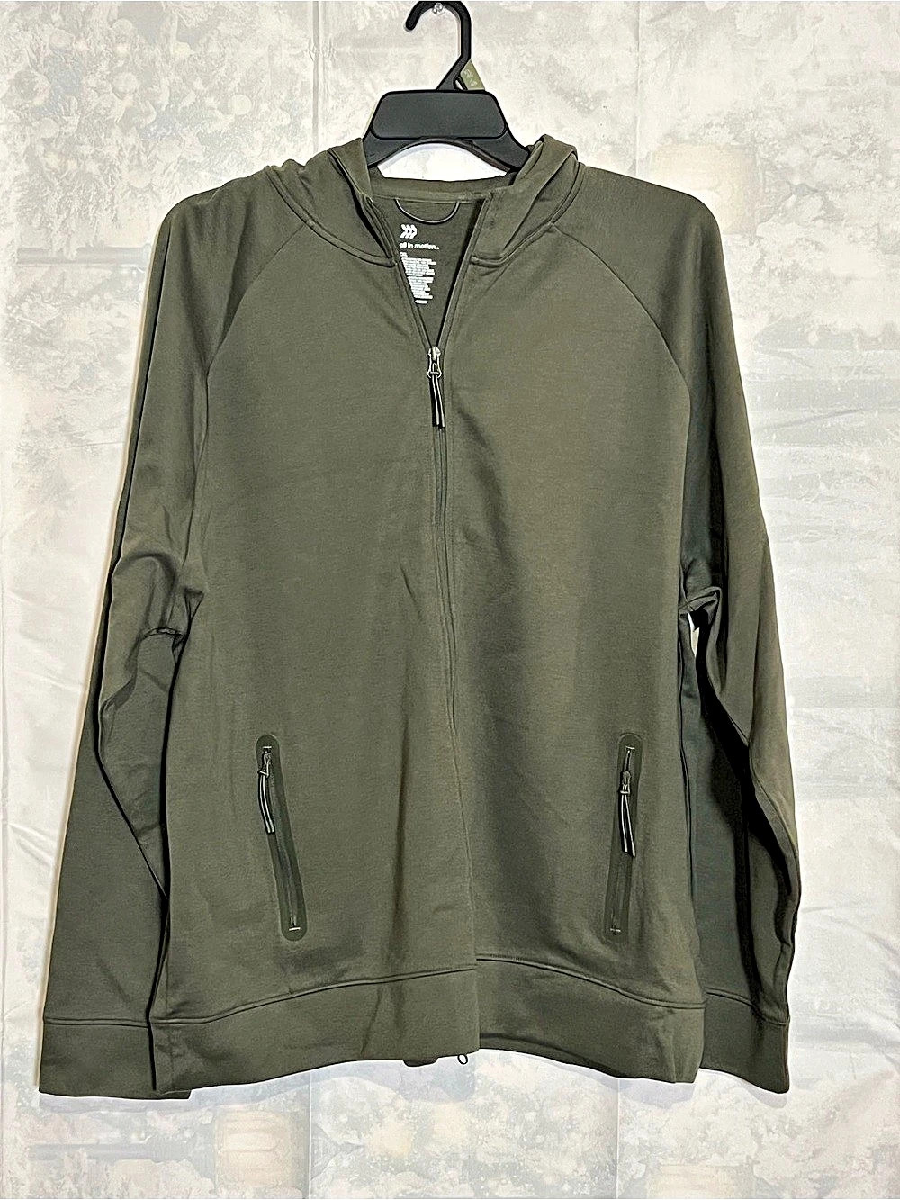 All in Motion Men's Active Comfort Cotton Fleece Full Zip Hooded Sweatshirt